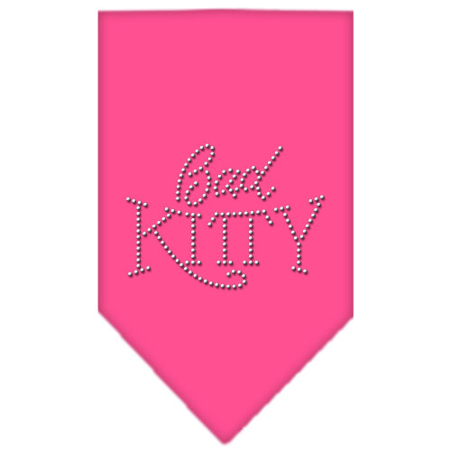 Bad Kitty Rhinestone Bandana Bright Pink Large